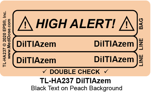 Line Tracing Label - DilTIAzem - TL-HA237 (1,000 Labels)-1