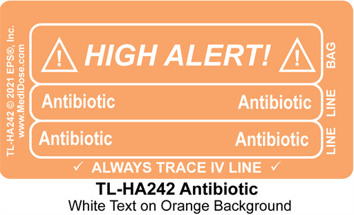 Line Tracing Label - Antibiotic- TL-HA242 (1,000 Labels)