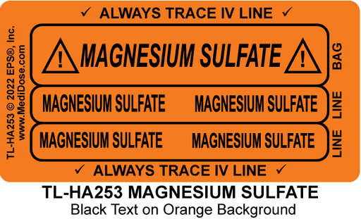 Line Tracing Label - MAGNESIUM SULFATE - TL-HA253 (1,000 Labels)