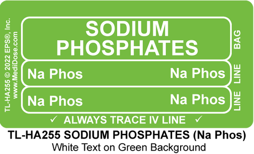 Line Tracing Label - SODIUM PHOSPHATES (Na Phos) - TL-HA255 (1,000 Labels)