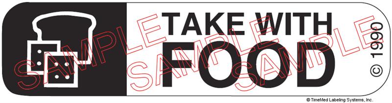 Auxiliary Label - Take with Food (1,000 Labels)