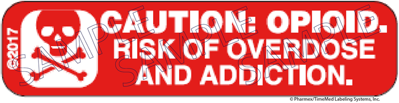 Auxiliary Label - CAUTION: OPIOID Risk of Overdose and Addiction (1,000 Labels)