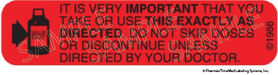 Auxiliary Label - It is Very Important That You Take (1,000 Labels)