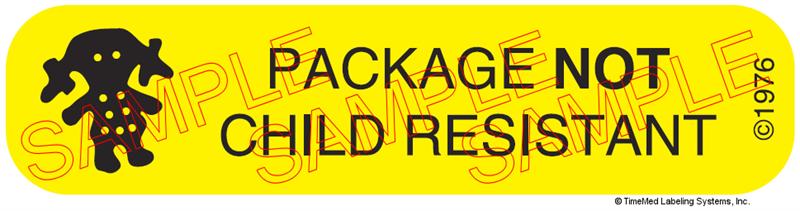 Auxiliary Label - Package Not Child Resistant (1,000 Labels)