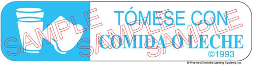 Auxiliary Label - Tomese Con Comida O Leche (1,000 Labels)