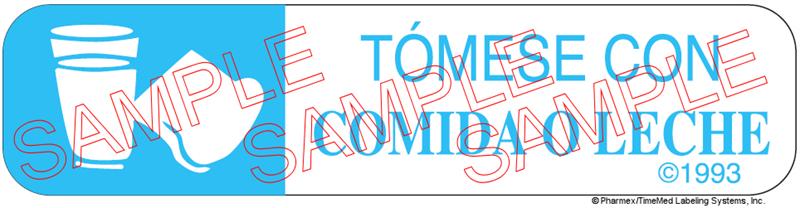 Auxiliary Label - Tomese Con Comida O Leche (1,000 Labels)