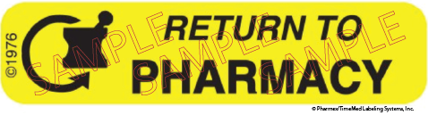 Auxiliary Label - Return to Pharmacy (1,000 Labels)