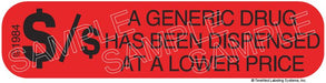 Auxiliary Label - Generic Drug Dispensed at Lower Price (1,000 Labels)