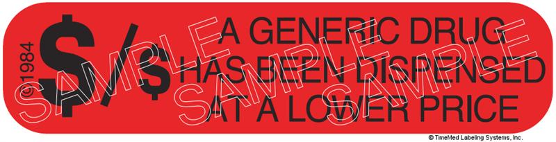 Auxiliary Label - Generic Drug Dispensed at Lower Price (1,000 Labels)