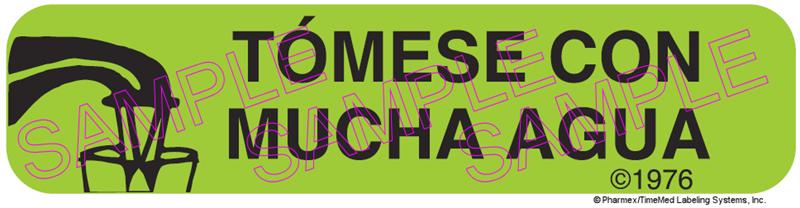 Auxiliary Label - Tomese Con Mucha Agua (1,000 Labels)