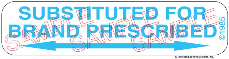 Auxiliary Label - Substitution for Brand Prescribed (1,000 Labels)