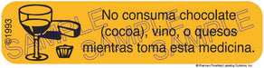 Auxiliary Label - No Consuma Chocolate Vino O Quesos-1 (1,000 Labels)