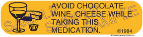 Auxiliary Label - Avoid Chocolate Wine Cheese (1,000 Labels)