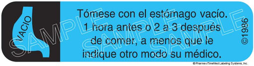 Auxiliary Label - Tomese Con El Estomago Vacio (1,000 Labels)