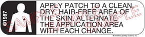 Auxiliary Label - Apply Patch to a Clean Dry Hair-Free Area (1,000 Labels)