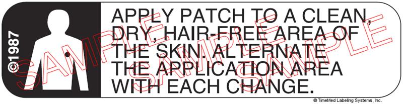 Auxiliary Label - Apply Patch to a Clean Dry Hair-Free Area (1,000 Labels)