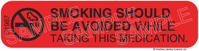 Auxiliary Label - Smoking Should Be Avoided (1,000 Labels)