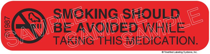 Auxiliary Label - Smoking Should Be Avoided (1,000 Labels)