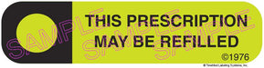 Auxiliary Label - Prescription May Be Refilled (1,000 Labels)