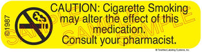 Auxiliary Label - Caution: Smoking May Alter Effect (1,000 Labels)