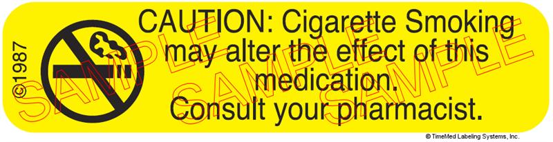 Auxiliary Label - Caution: Smoking May Alter Effect (1,000 Labels)