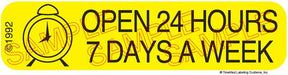 Auxiliary Label - Open 24 Hours 7 Day a Week (1,000 Labels)