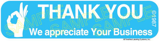 Auxiliary Label - Thank You We Appreciate Your Business (1,000 Labels)