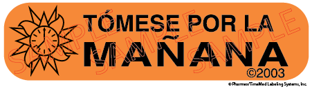 Auxiliary Label - TOMESE POR LA MANANA-1 (1,000 Labels)