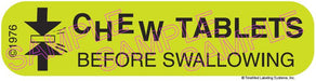 Auxiliary Label - Chew Tablets Before Swallowing (1,000 Labels)
