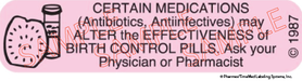 Auxiliary Label - Certain Medications (1,000 Labels)