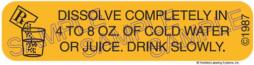 Auxiliary Label - Dissolve Completely in Water or Juice (1,000 Labels)