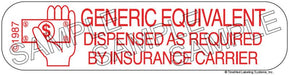 Auxiliary Label - Generic Equivalent as Required by Insurance (1,000 Labels)