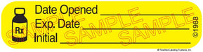 Auxiliary Label - Date Opened Exp Date Initial-1 (1,000 Labels)