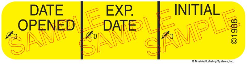Auxiliary Label - Date Opened, Exp Date, Initial (1,000 Labels)