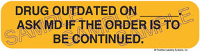 Auxiliary Label - Drug Outdated on ___ (1,000 Labels)