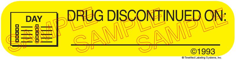Auxiliary Label - Drug Discontinued On (1,000 Labels)