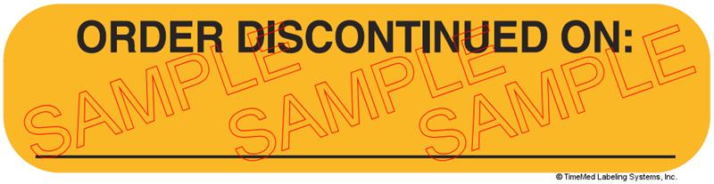 Auxiliary Label - Order Discontinued On (1,000 Labels)