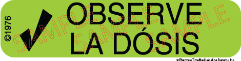 Auxiliary Label - Observe La Dosis (1,000 Labels)