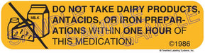 Auxiliary Label - Do Not Take Dairy (1,000 Labels)