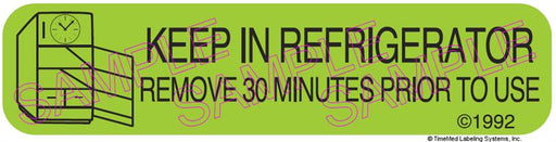 Auxiliary Label - Keep in Refrigerator Remove 30 Minutes Prior to Use (1,000 Labels)