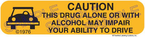 Auxiliary Label - Caution Drug Alone or With Alcohol May Impair (1,000 Labels)