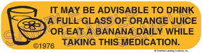 Auxiliary Label - Glass of Orange Juice (1,000 Labels)