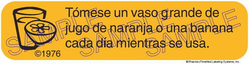 Auxiliary Label - Tomese Un Vaso Grande De Jugo (1,000 Labels)