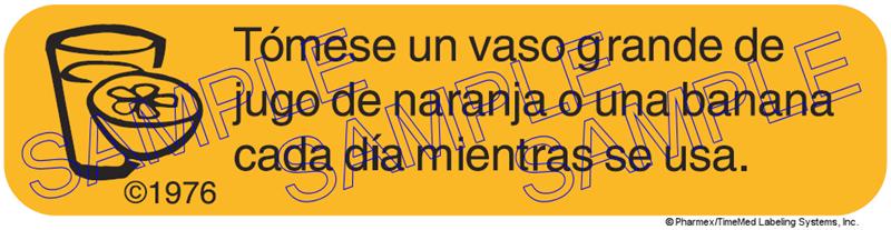Auxiliary Label - Tomese Un Vaso Grande De Jugo (1,000 Labels)