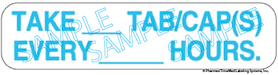 Auxiliary Label - Take Tab/Cap(s) Every Hours (1,000 Labels)