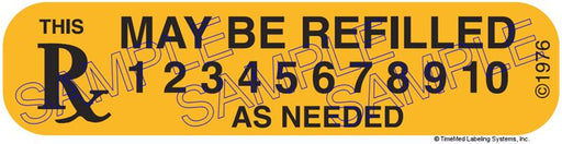 Auxiliary Label - May be Refilled 1 - 10 as Needed (1,000 Labels)