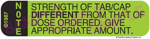 Auxiliary Label - Note Strength Different From Dose Ordered (1,000 Labels)