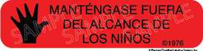 Auxiliary Label - Mantengase Fuera Delalcance (1,000 Labels)
