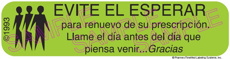 Auxiliary Label - Evite El Esperar (1,000 Labels)