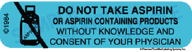 Auxiliary Label - Do Not Take Aspirin (1,000 Labels)